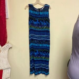 RJ & Co Jungle tribal sleeveless dress size 14 cruise or beach giraffe & zebras
